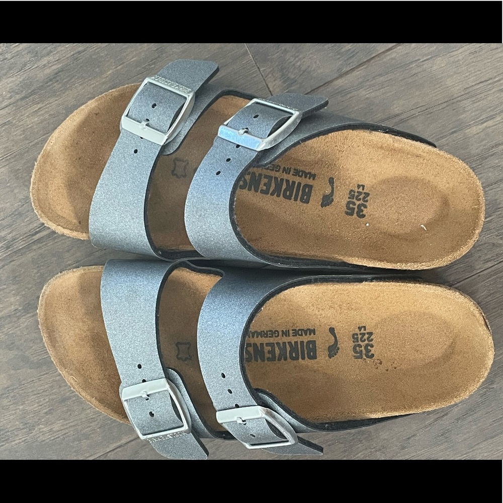 Birkenstock Glitter Gray Arizona Sandals